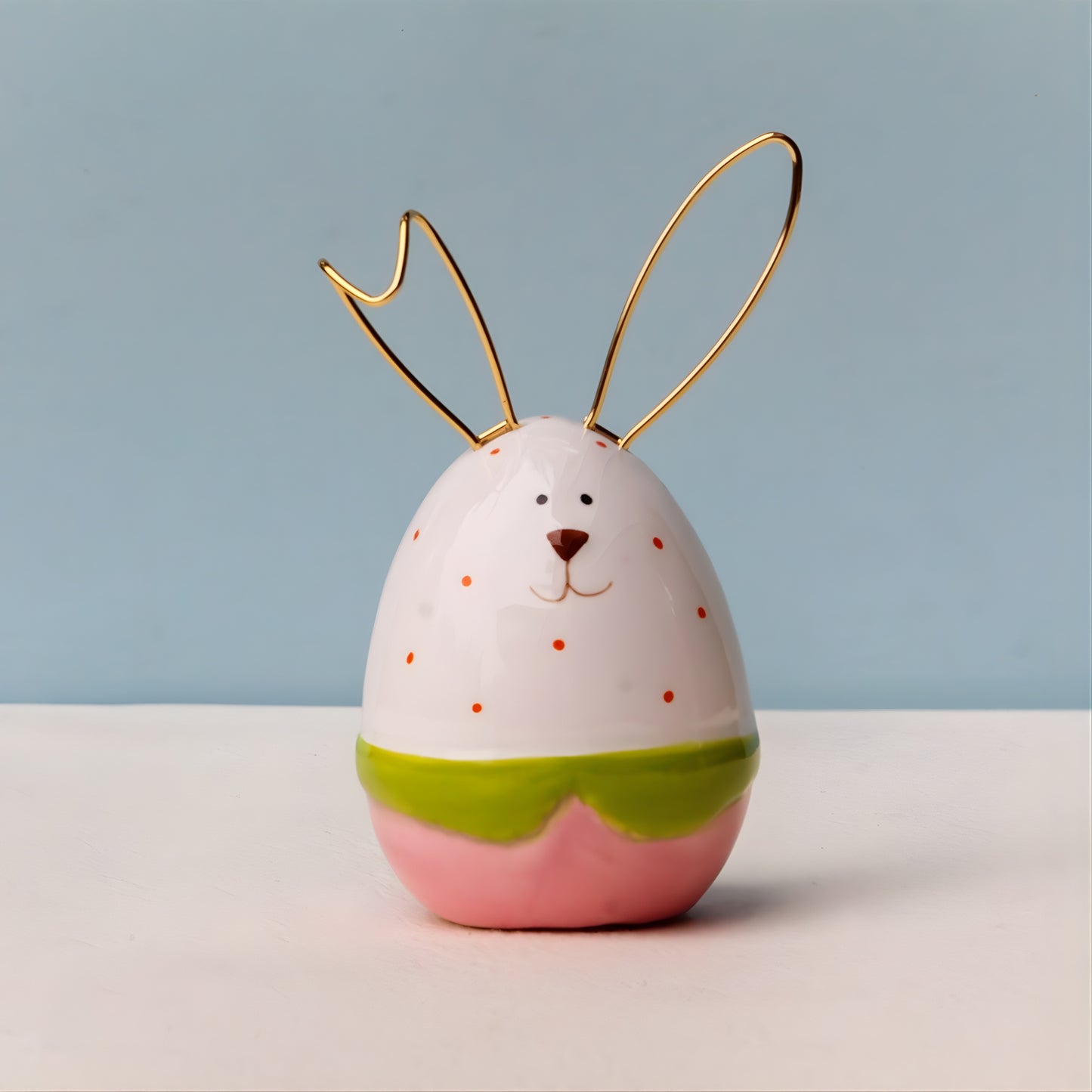 EASTER BUNNY CERAMIC DECORATIVE FIGURINE