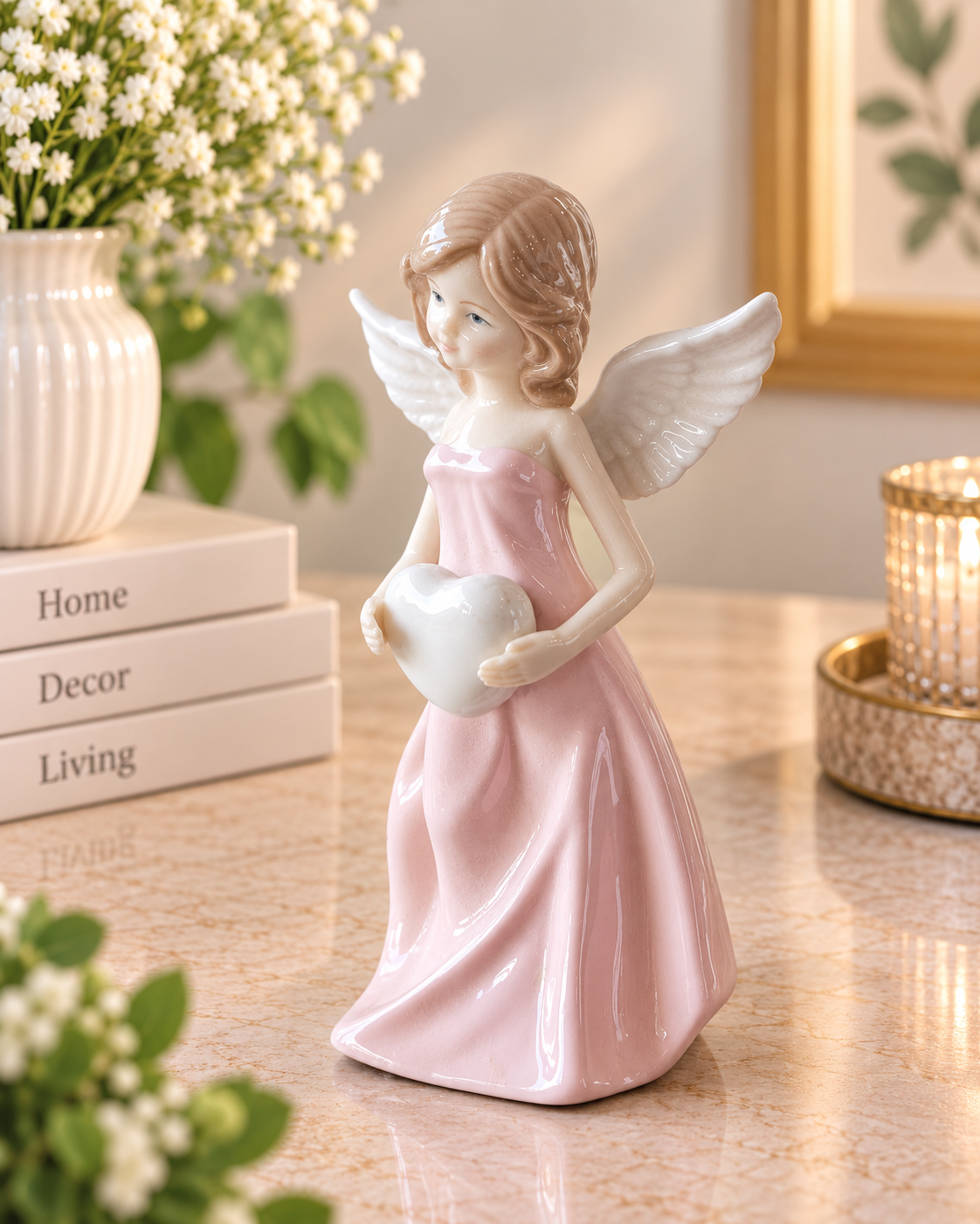 THD100 Angel Heart Figurine Ceramic