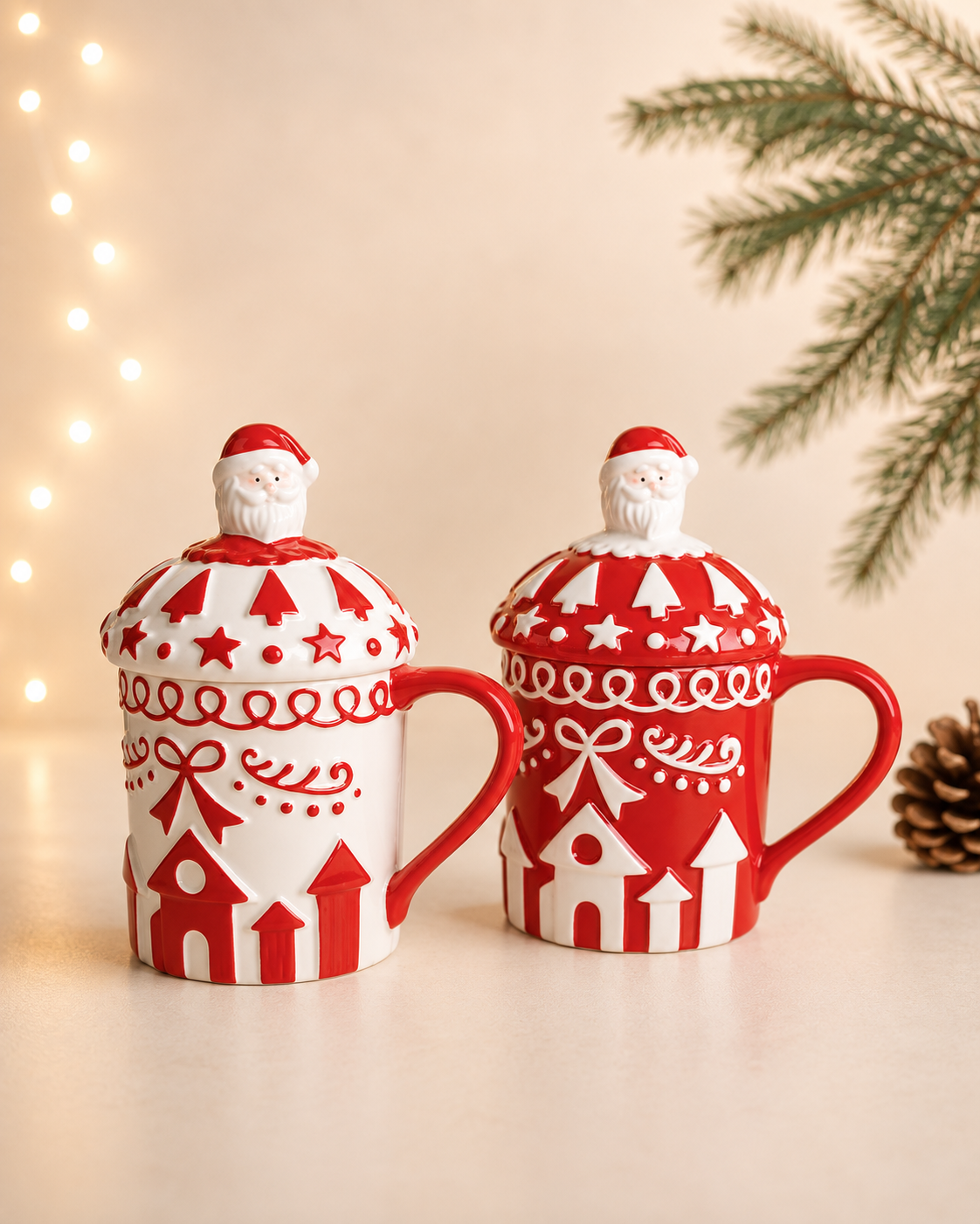 THD876 Santa Christmas Mug with Lid