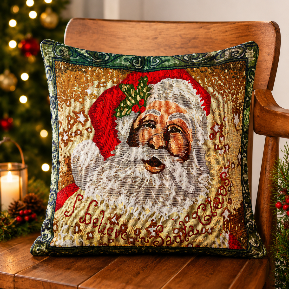 Santa Claus Tapestry Cushion Cover