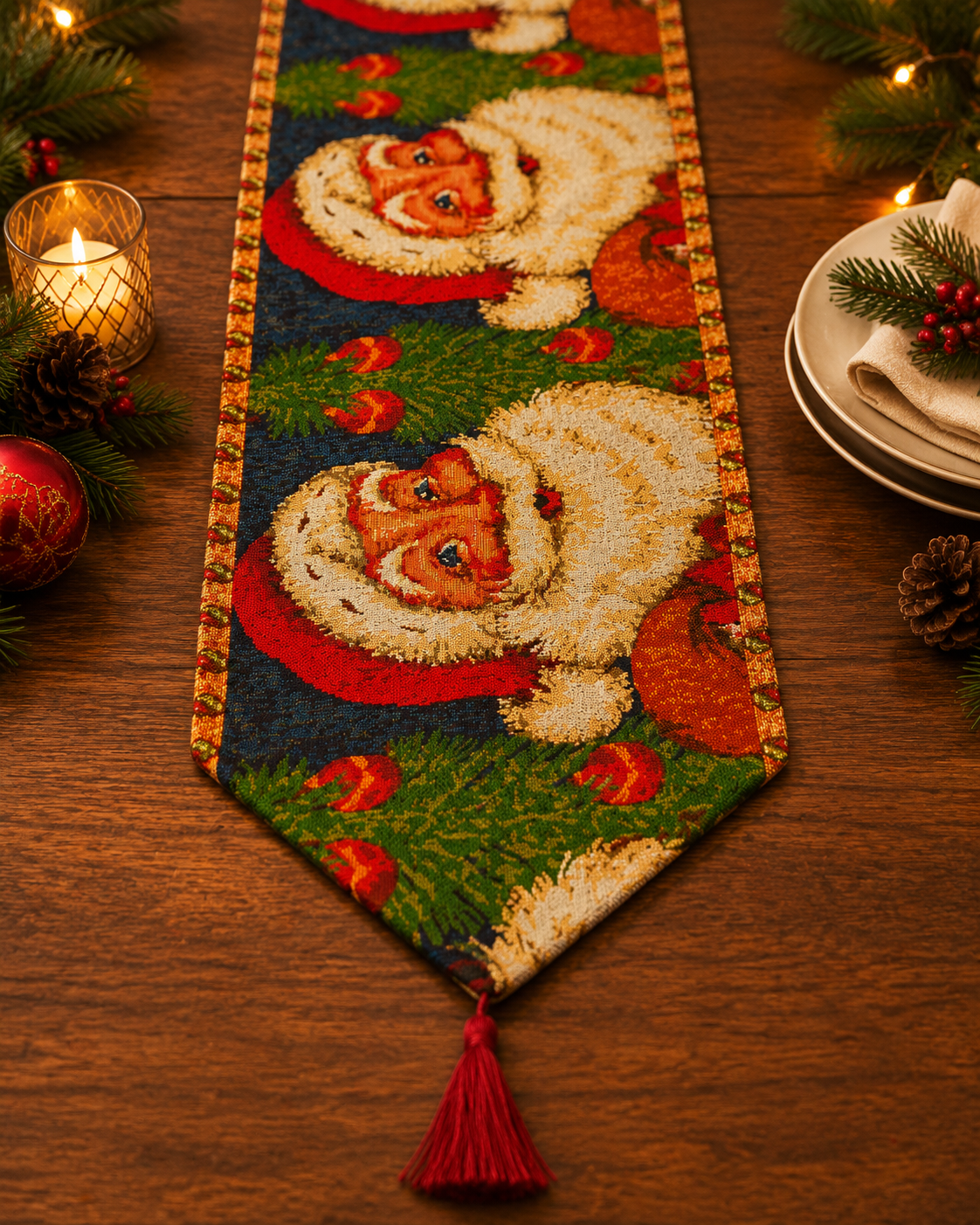 Santa Christmas Table Runner