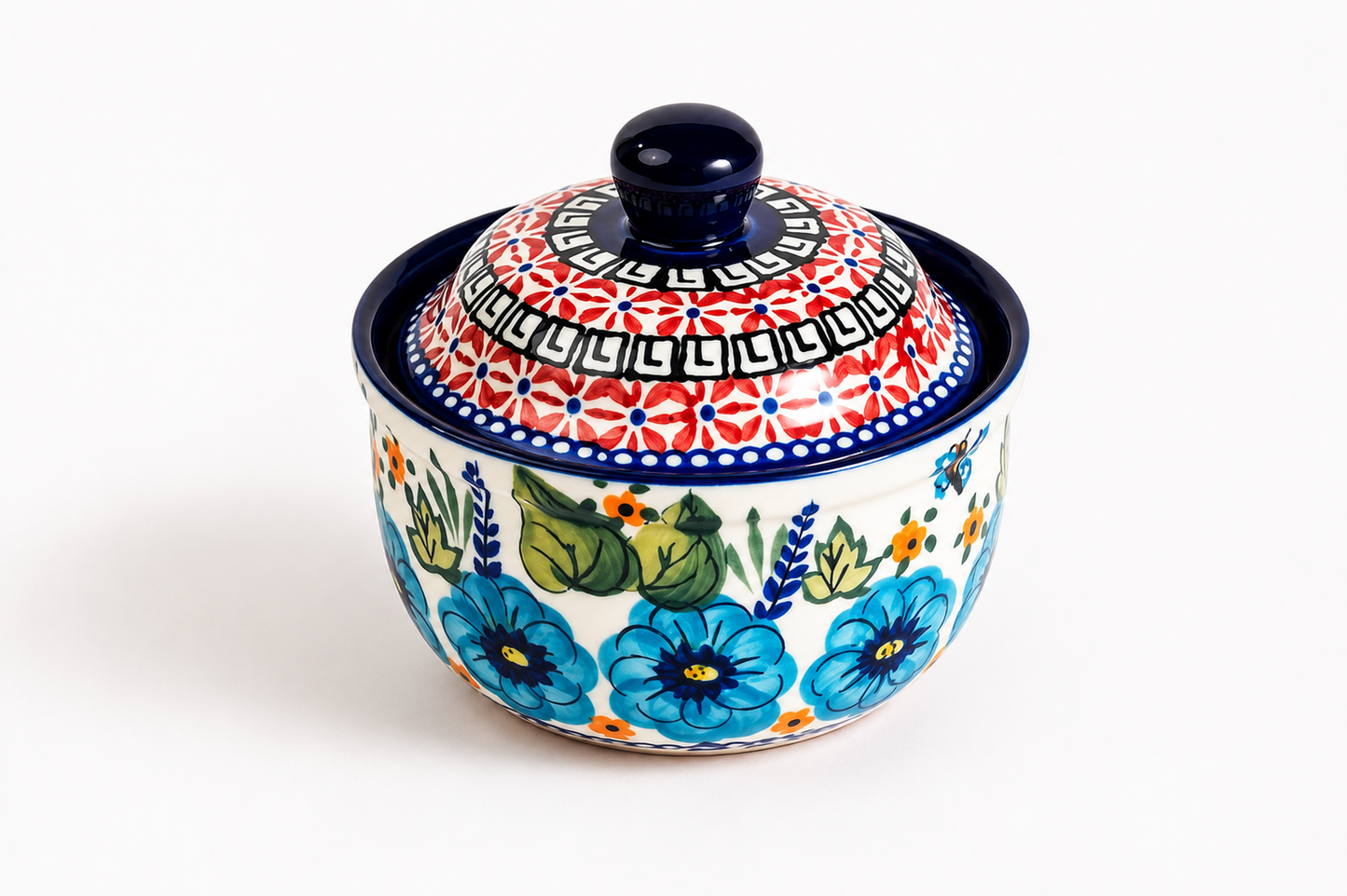 DD-100 Hand-Painted Ceramic Storage Jar with Lid