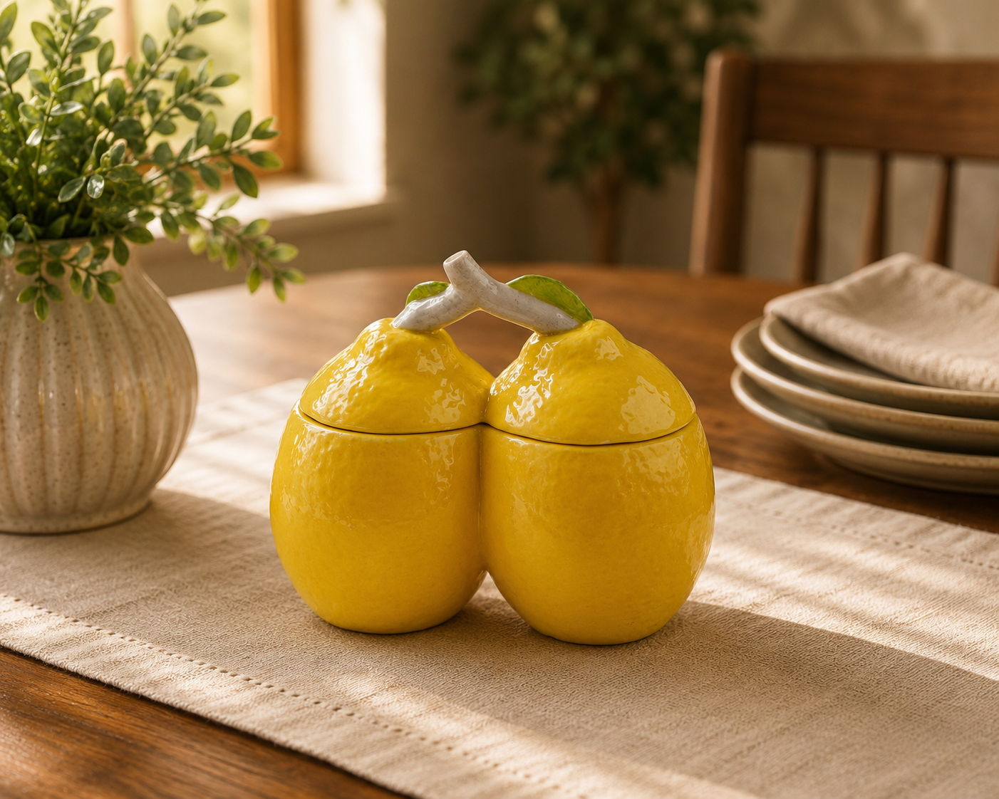 THD009 Lemon Ceramic Storage Jar with Lid – Connected Design
