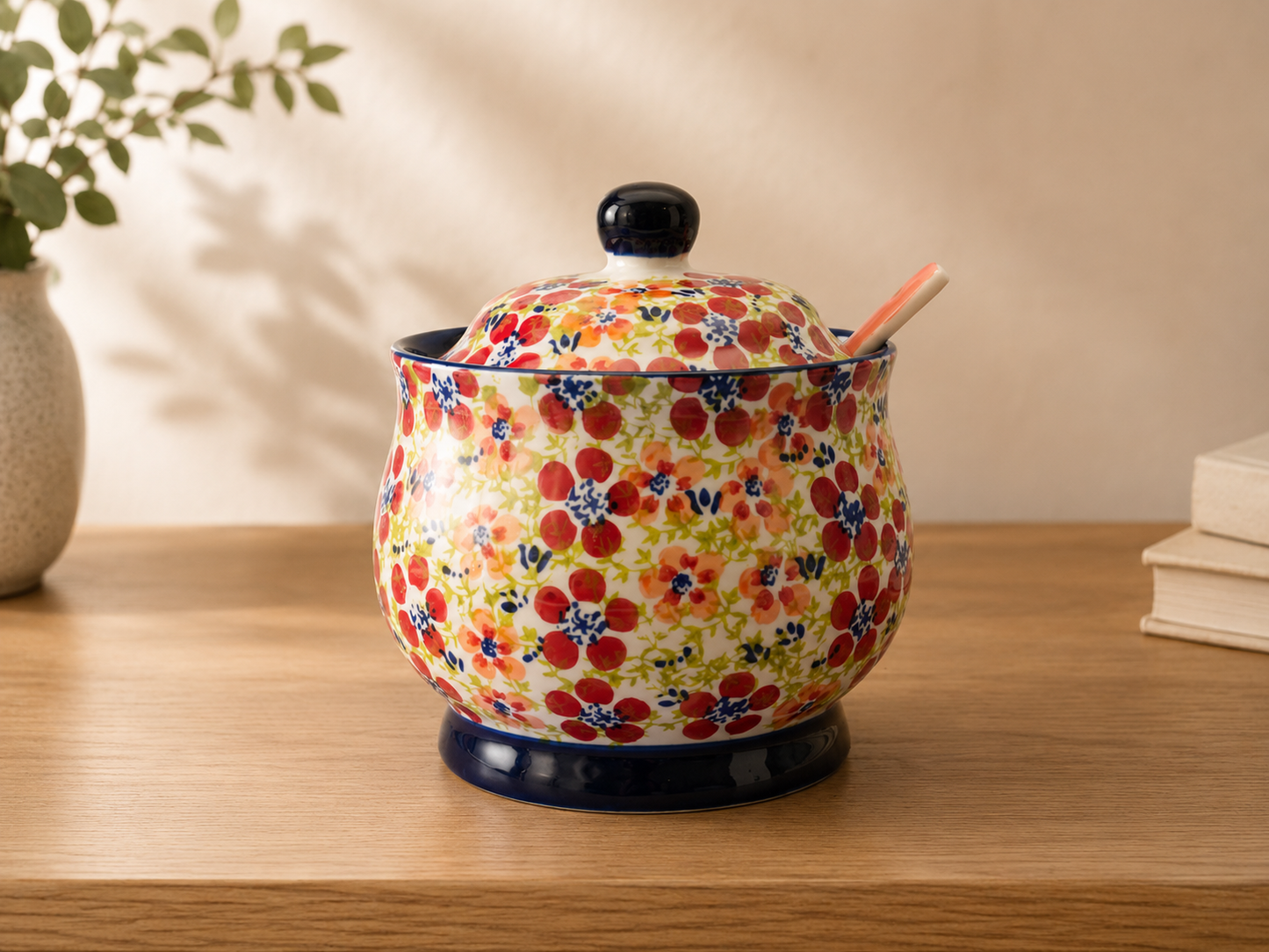 DD-102 Handcrafted Ceramic Pot with Spoon