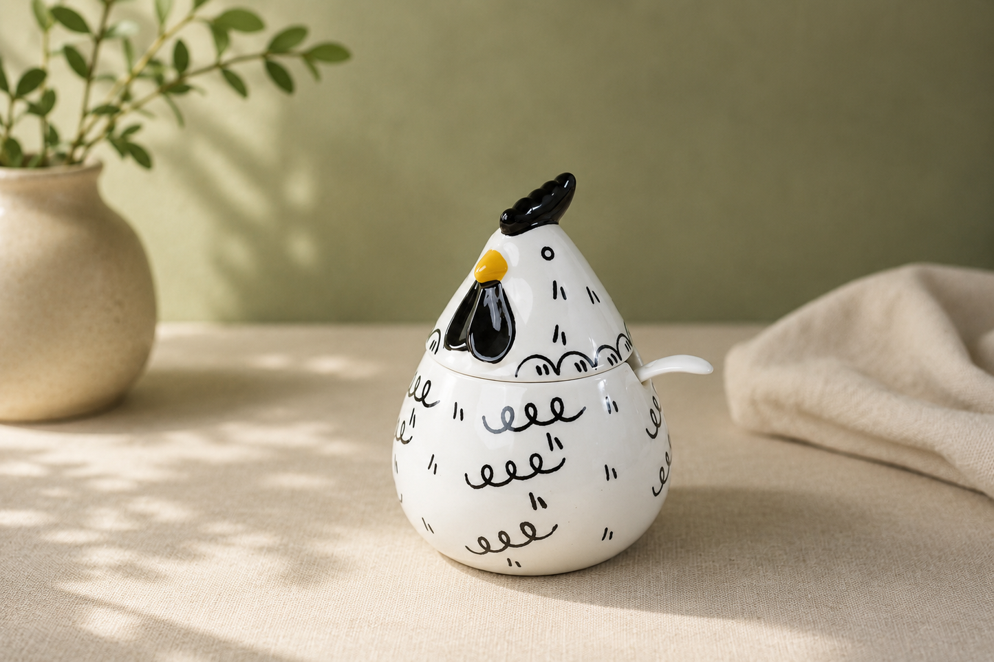 DD-101 Ceramic Storage Jar with Spoon