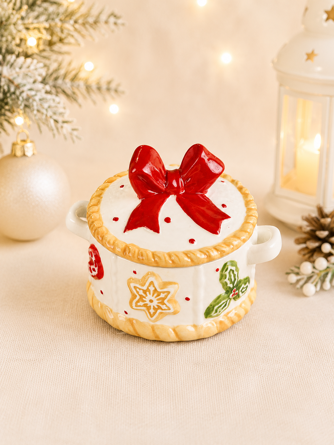 THD771 Christmas Gingerbread Canister with Bow