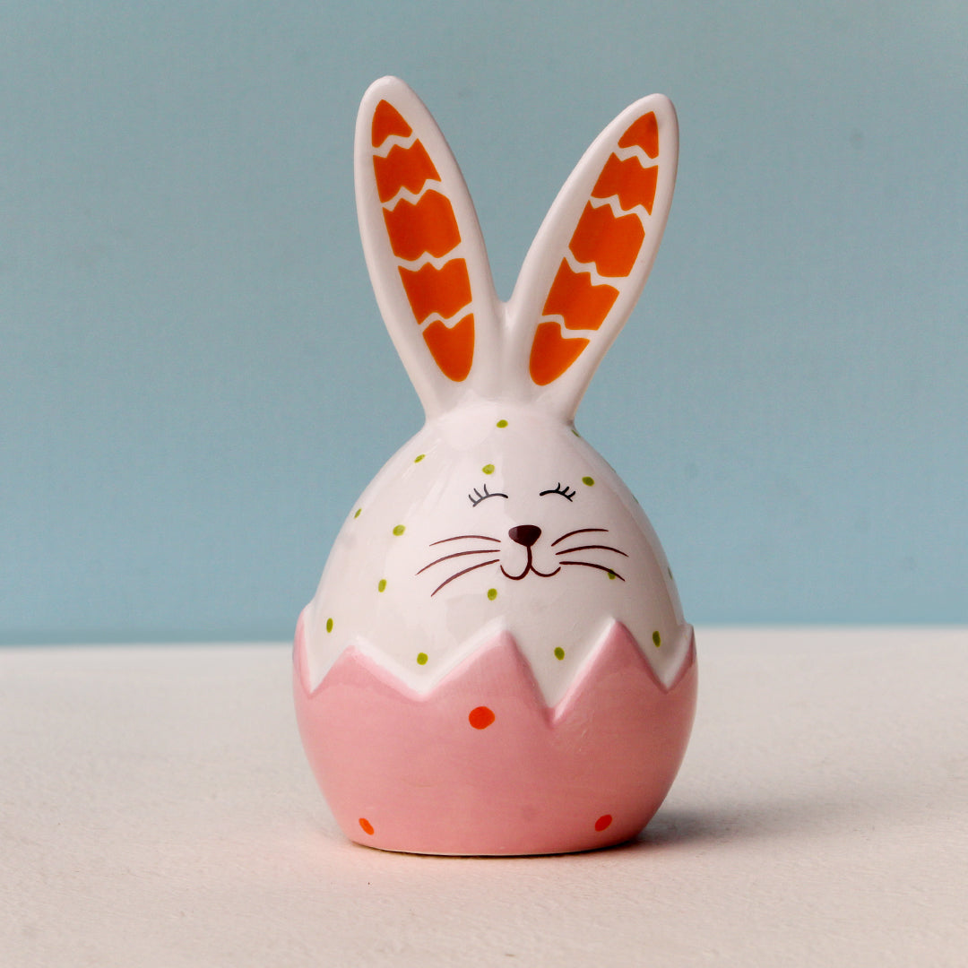 EASTER BUNNY EGG CERAMIC DECORATIVE FIGURINE