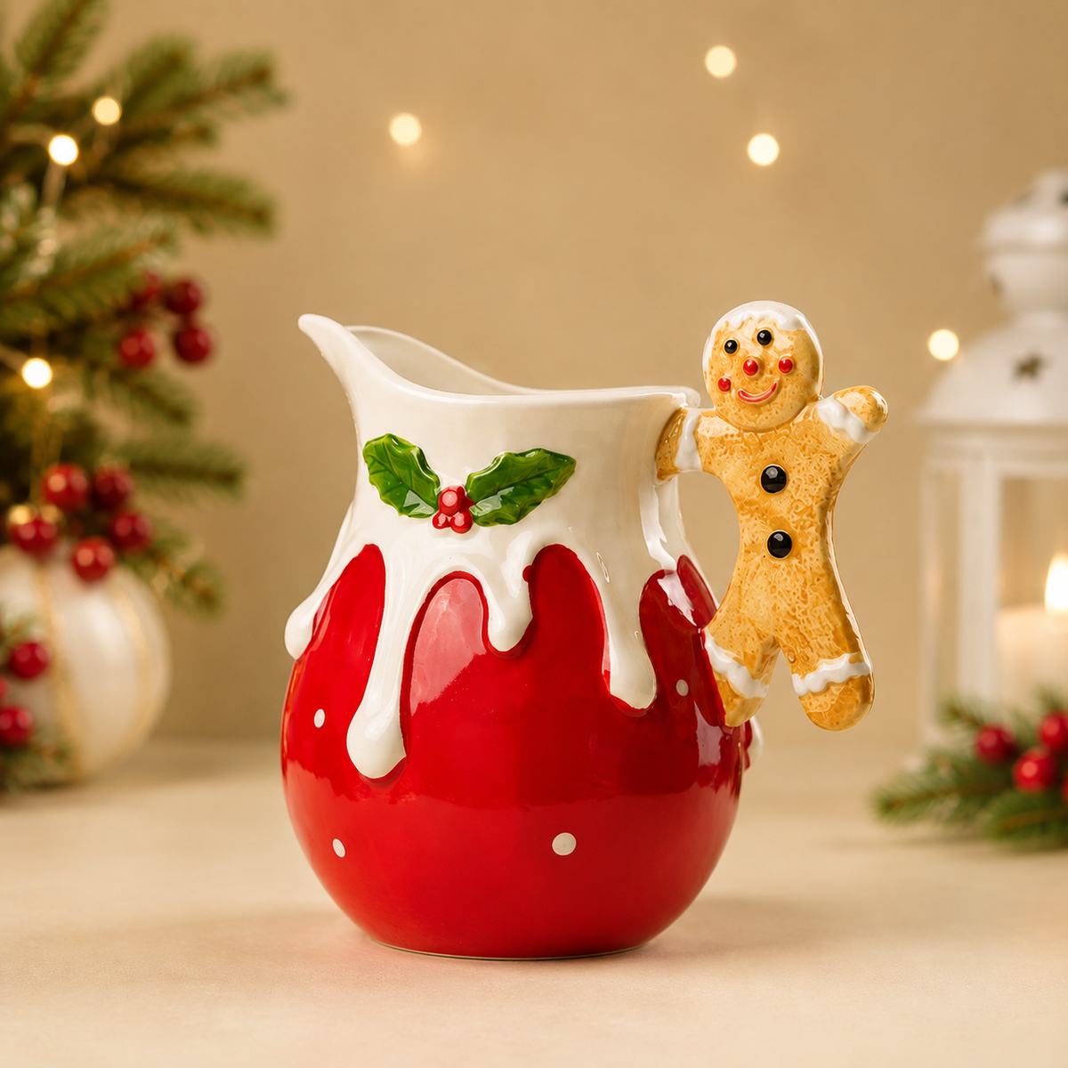 THD287 Ceramic Santa Holiday Pitcher