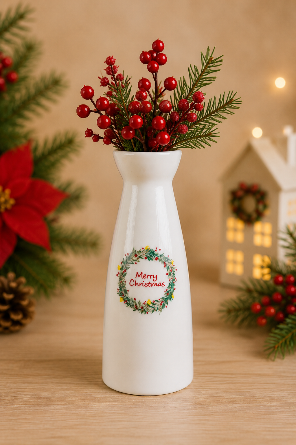 THD1004 Merry Christmas Ceramic Vase