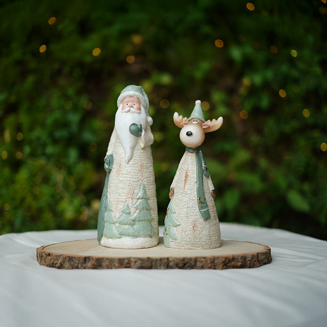 THD502 Pastel Santa & Reindeer Duo