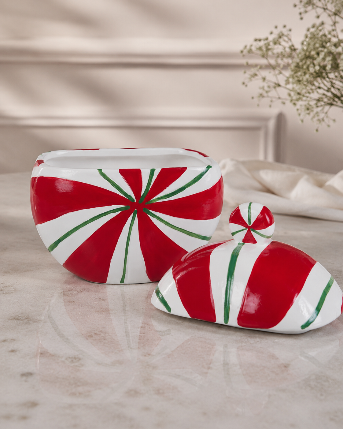 THD1040 Candy Cane Christmas Canister