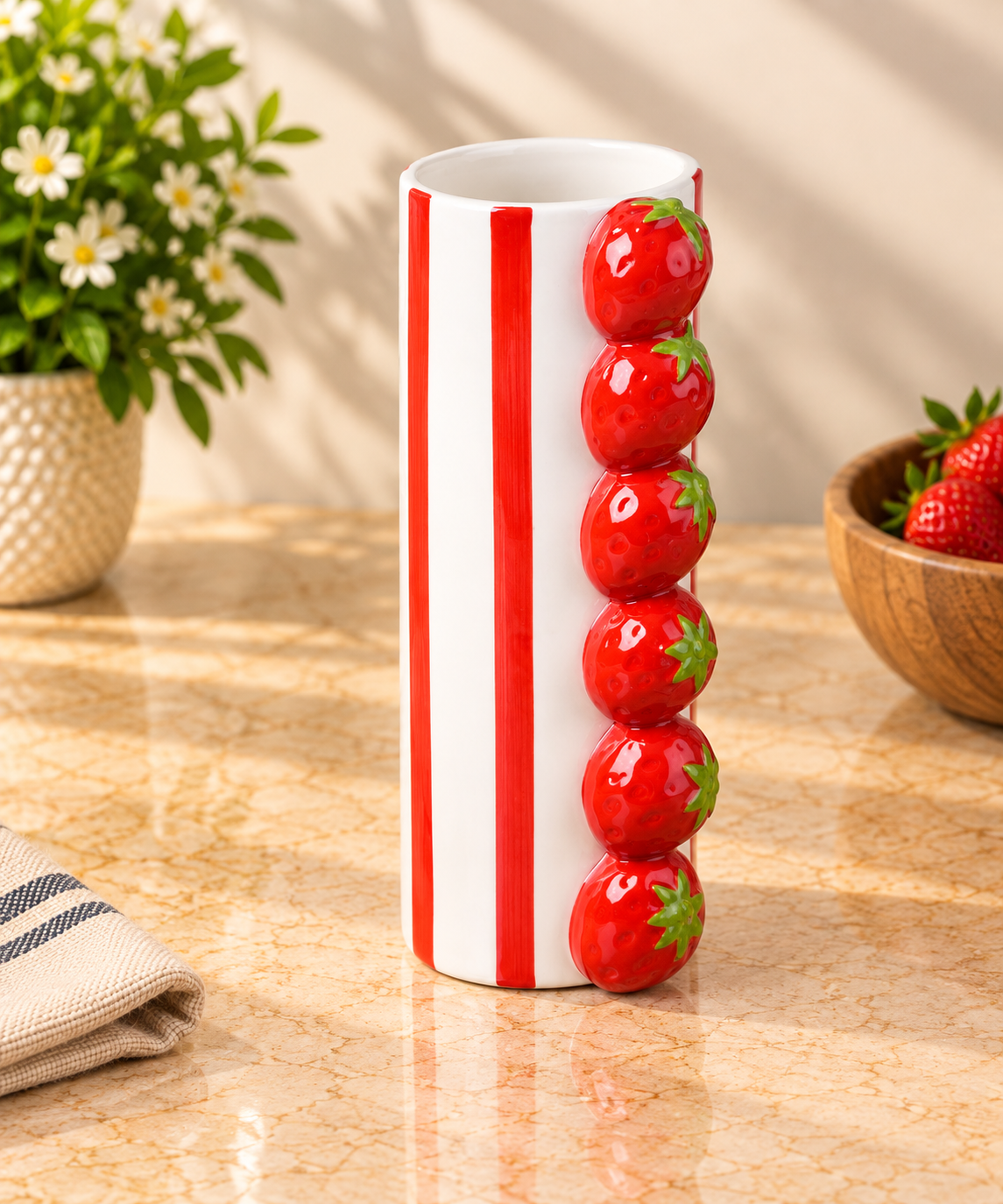 TT-159 Strawberry Ceramic Vase