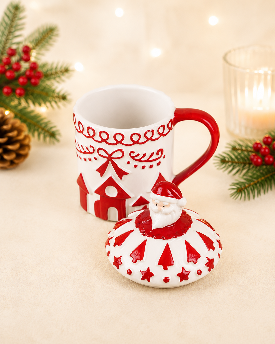THD876 Santa Christmas Mug with Lid