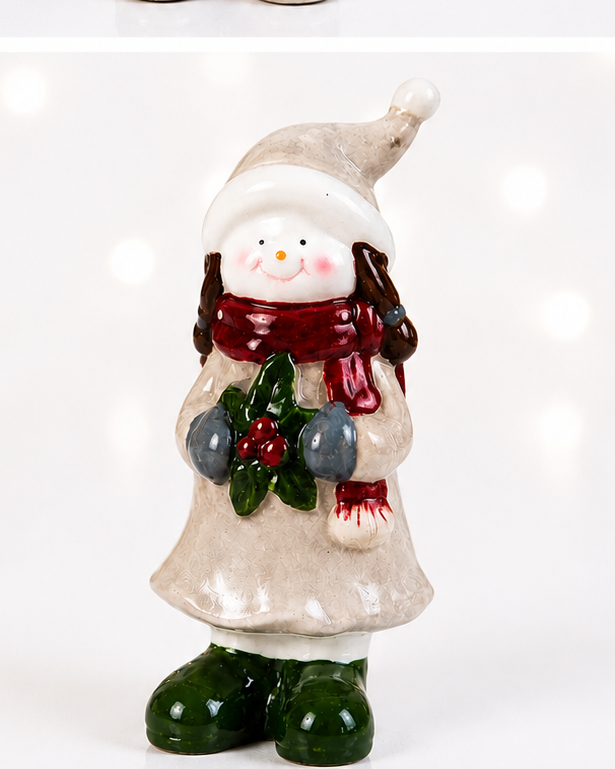 THD906 Christmas Snowman Figurine – Festive Snowman Décor