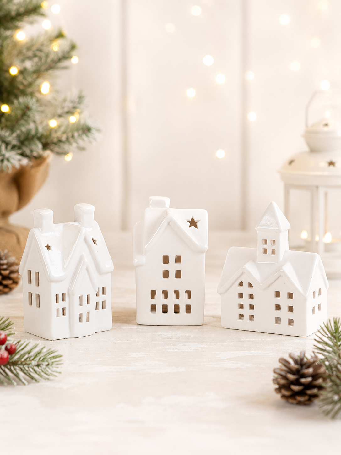 THD1007 Glossy Ceramic Christmas Cottage