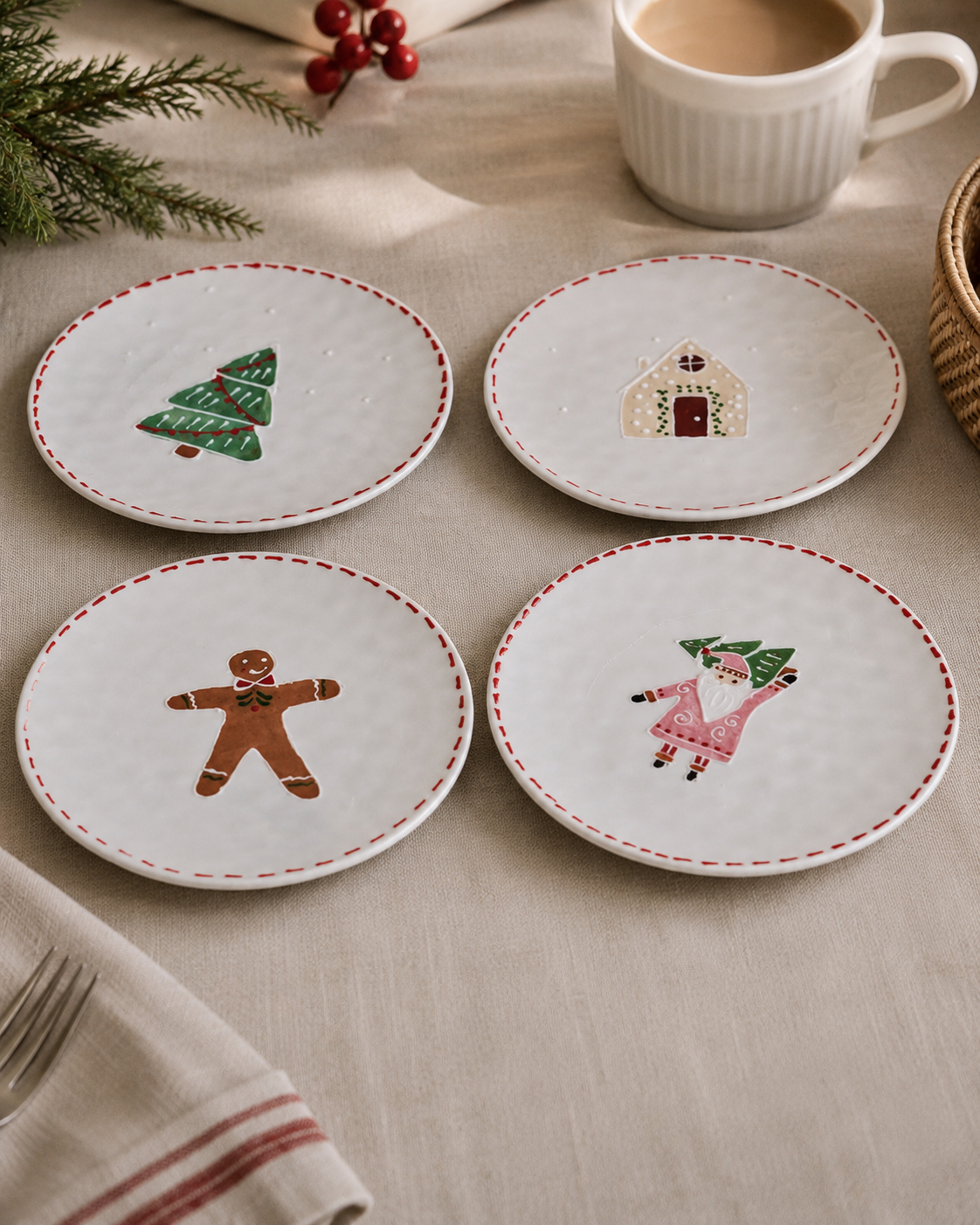 THD1015 Festive Christmas Dessert Plate
