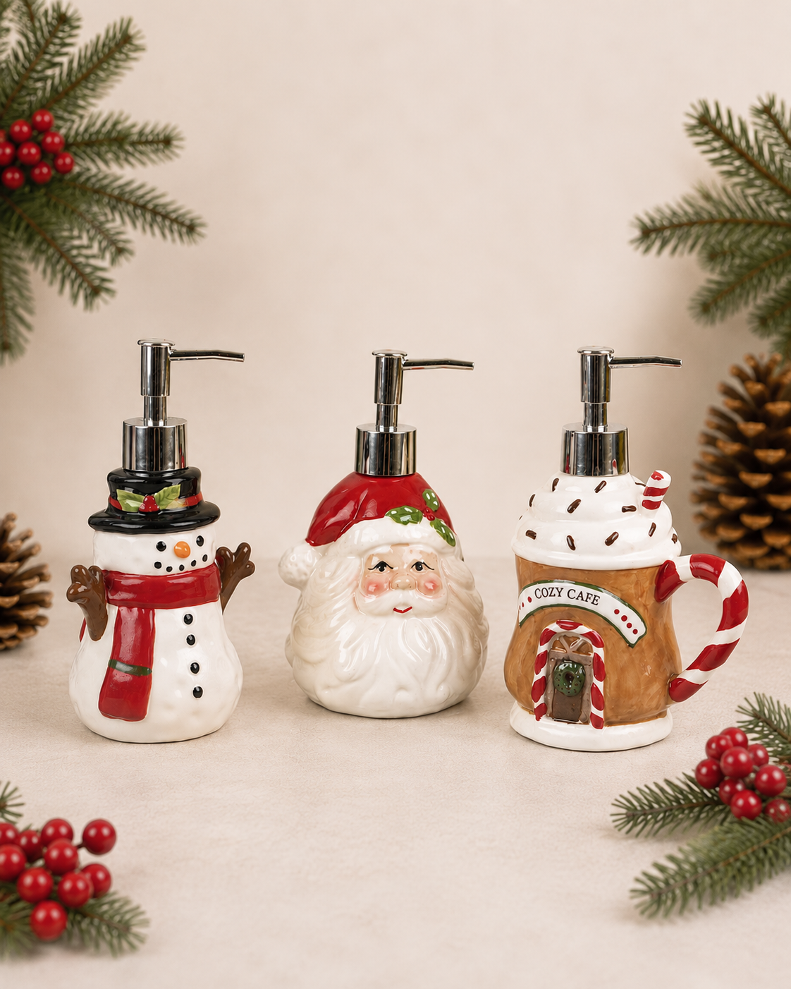THD1021 Christmas Ceramic Soap Dispenser