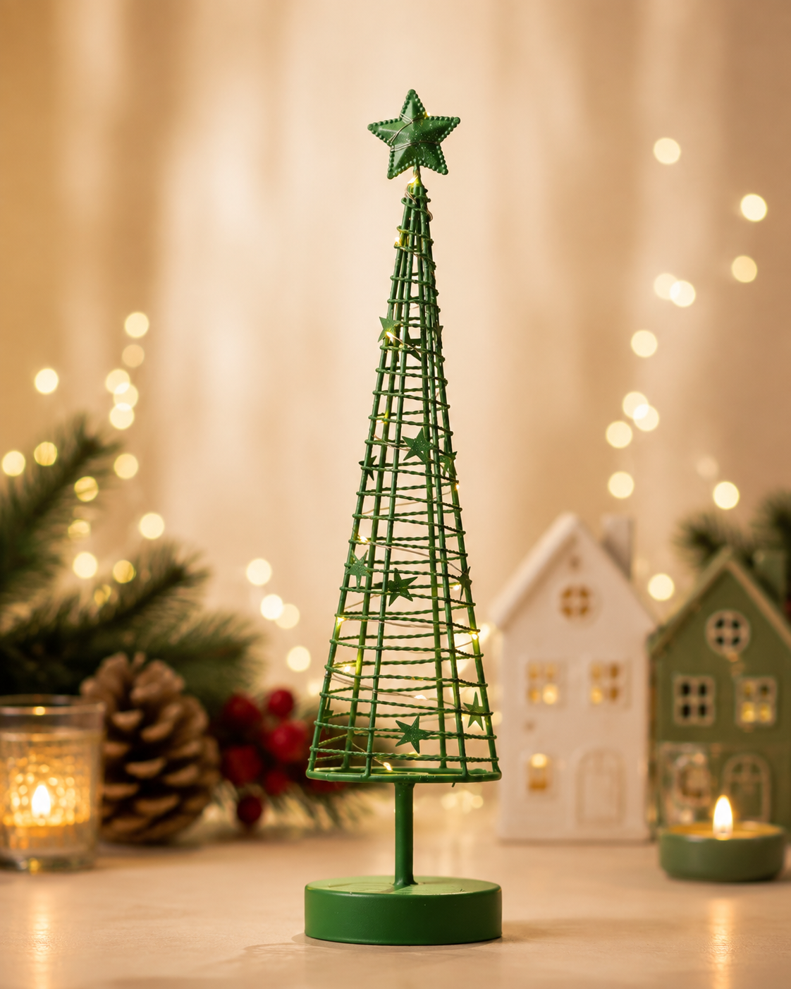 THD198 Lighted Metal Christmas Tree Décor