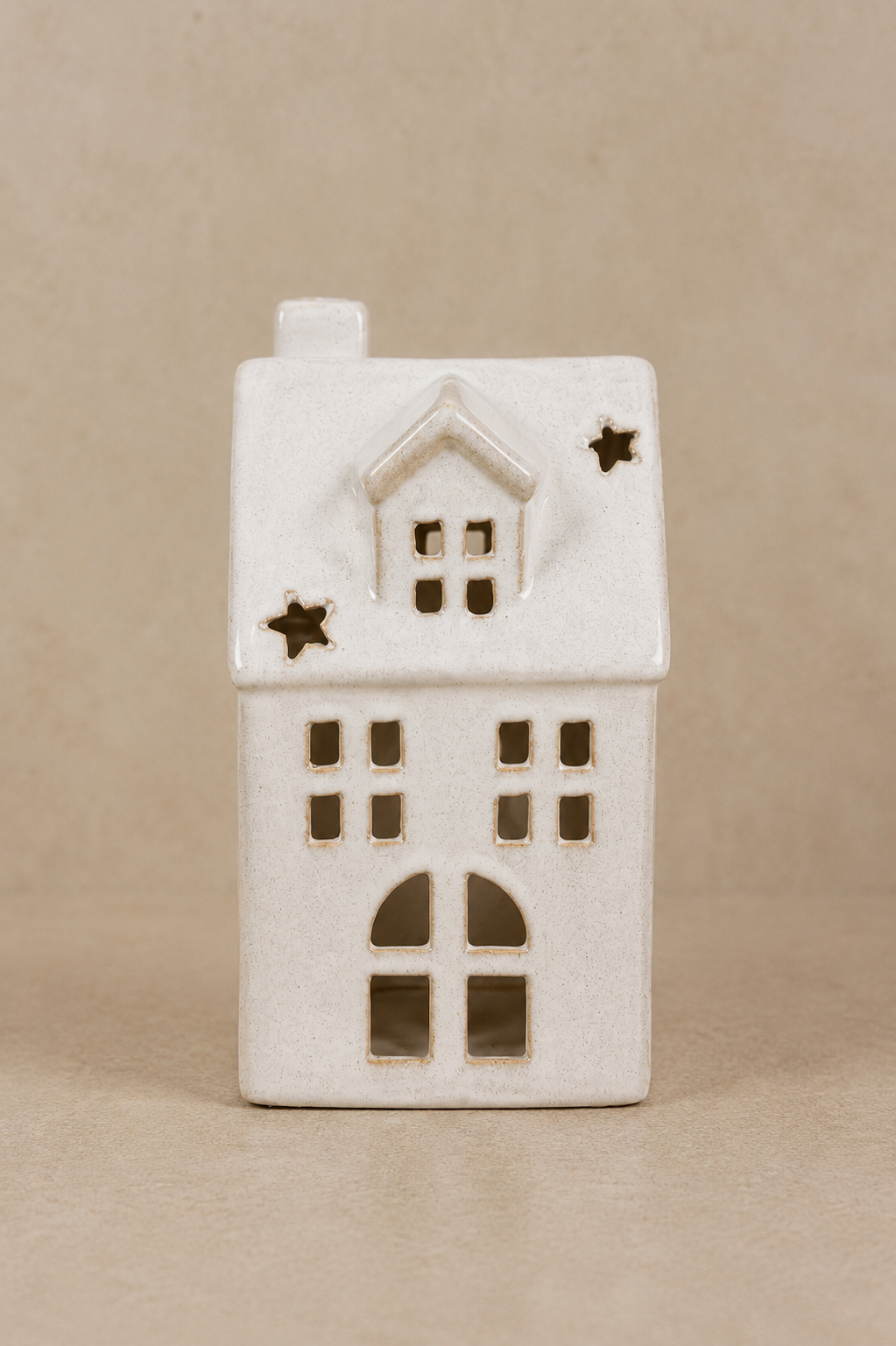 THD516 Glossy Cream Ceramic Christmas House Décor