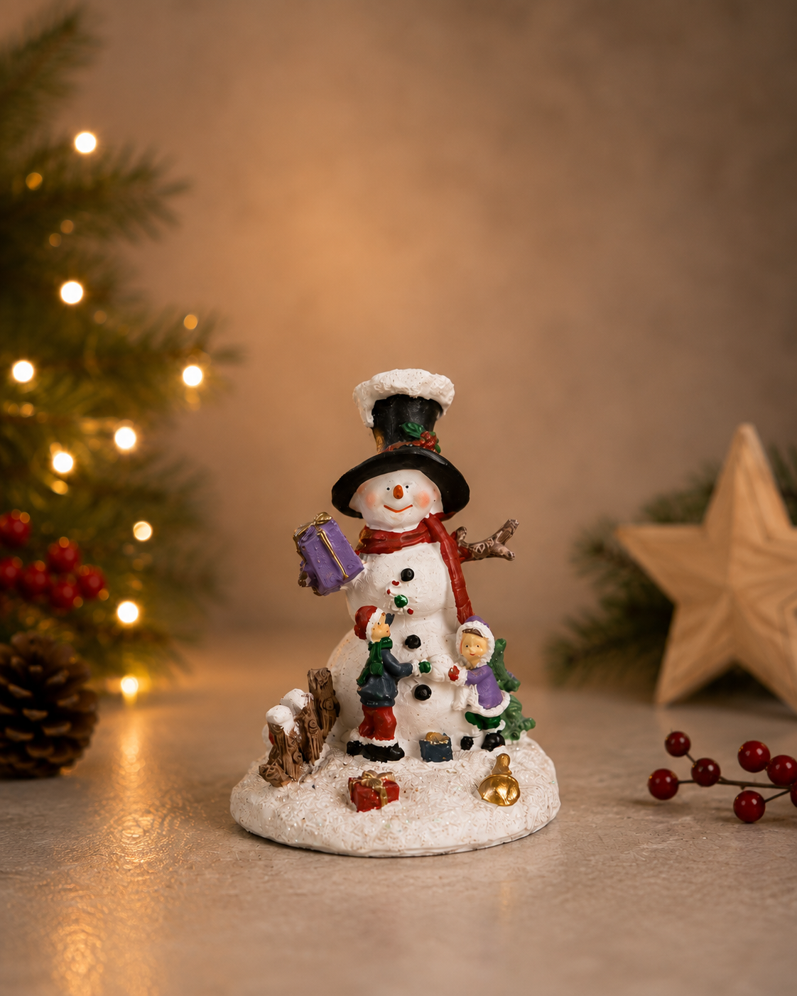THD543 Resin Snowman Christmas Figurine