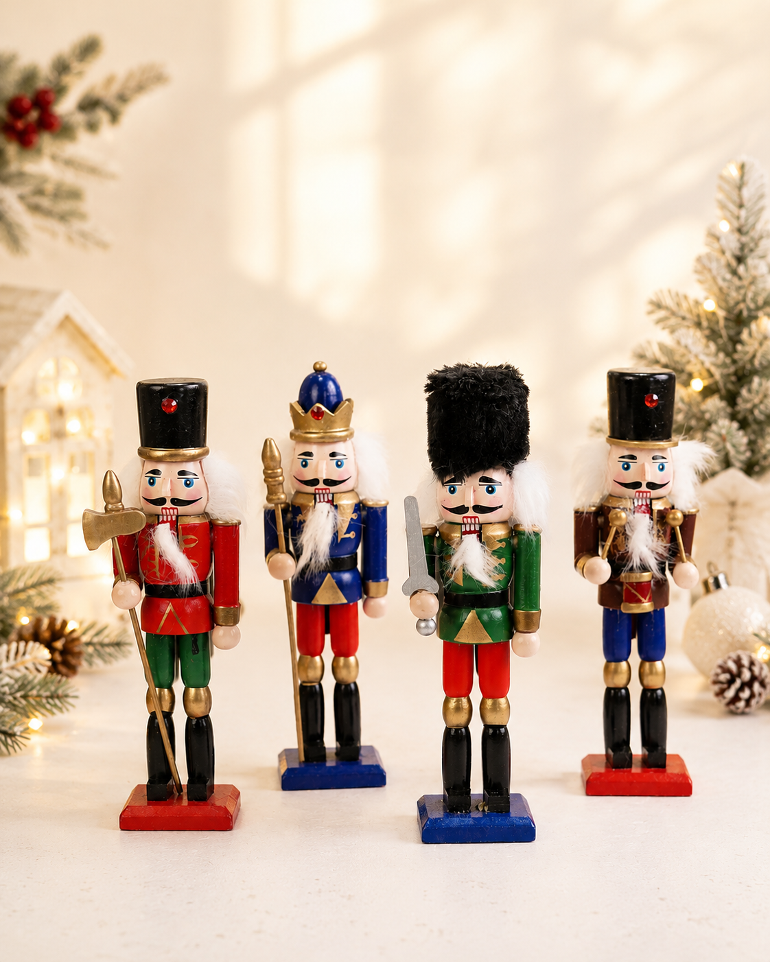 THD648 Wooden Christmas Nutcracker Soldier – 4 Colour Variants
