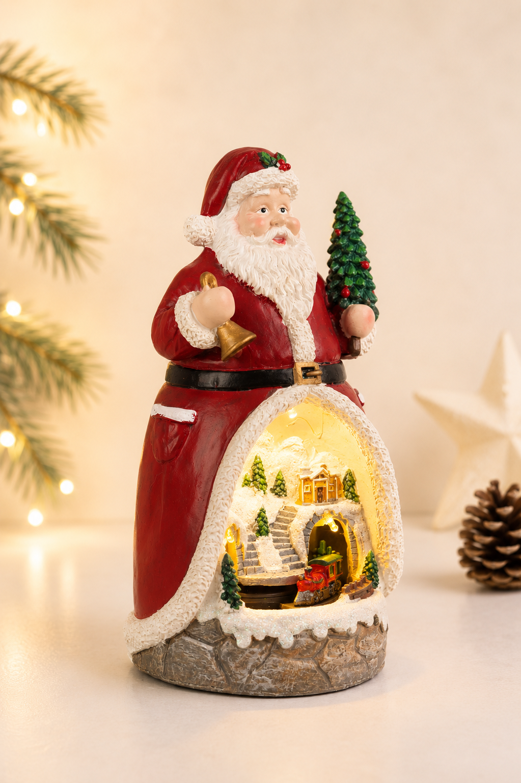 THD681 Resin Santa with Moving Train