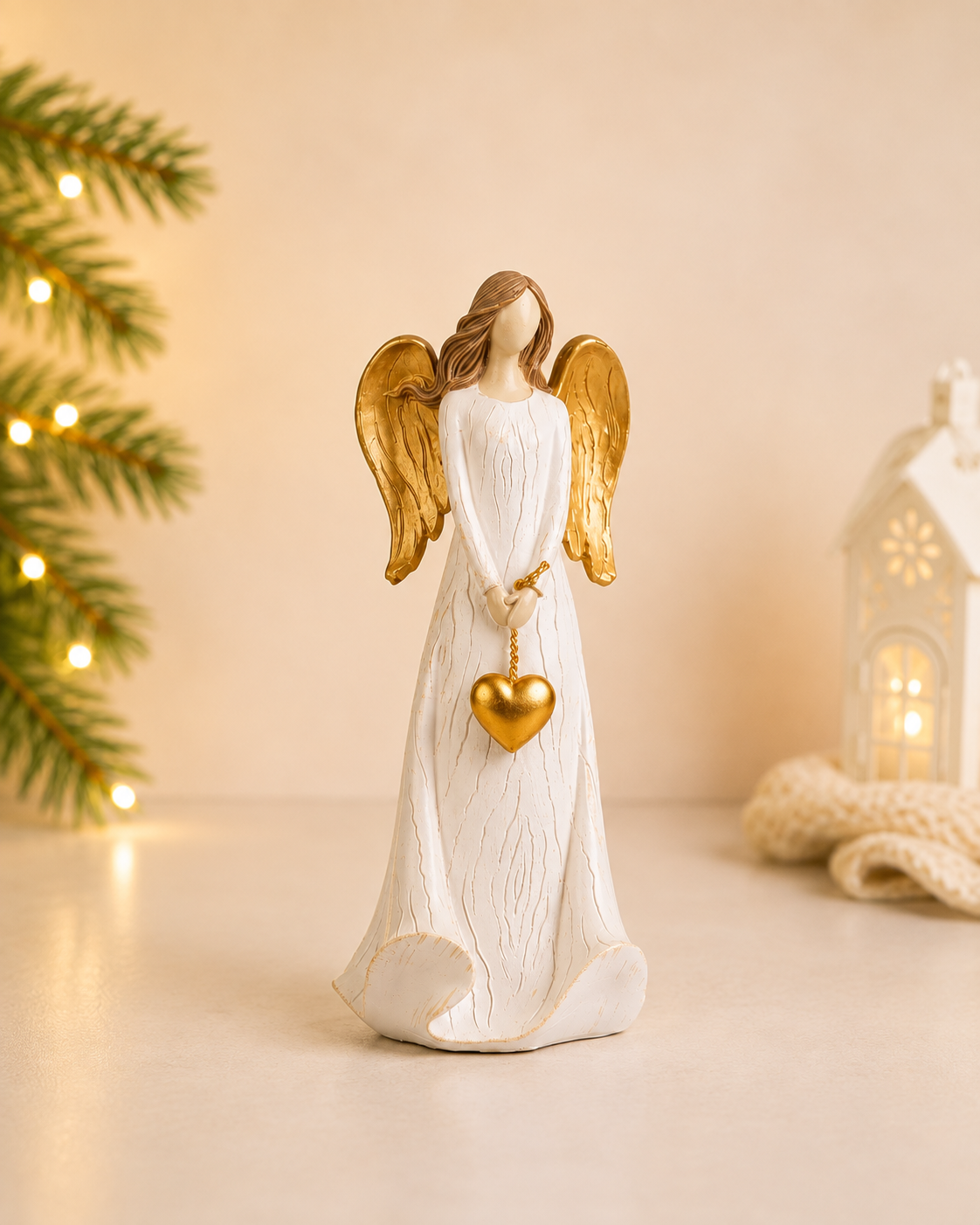 THD725 Golden Winged Angel with Heart