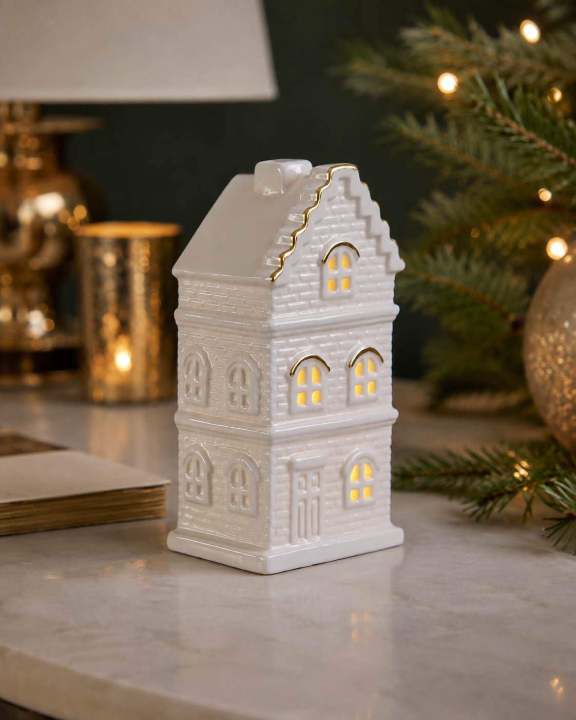 THD789 Glowing Ceramic Christmas House