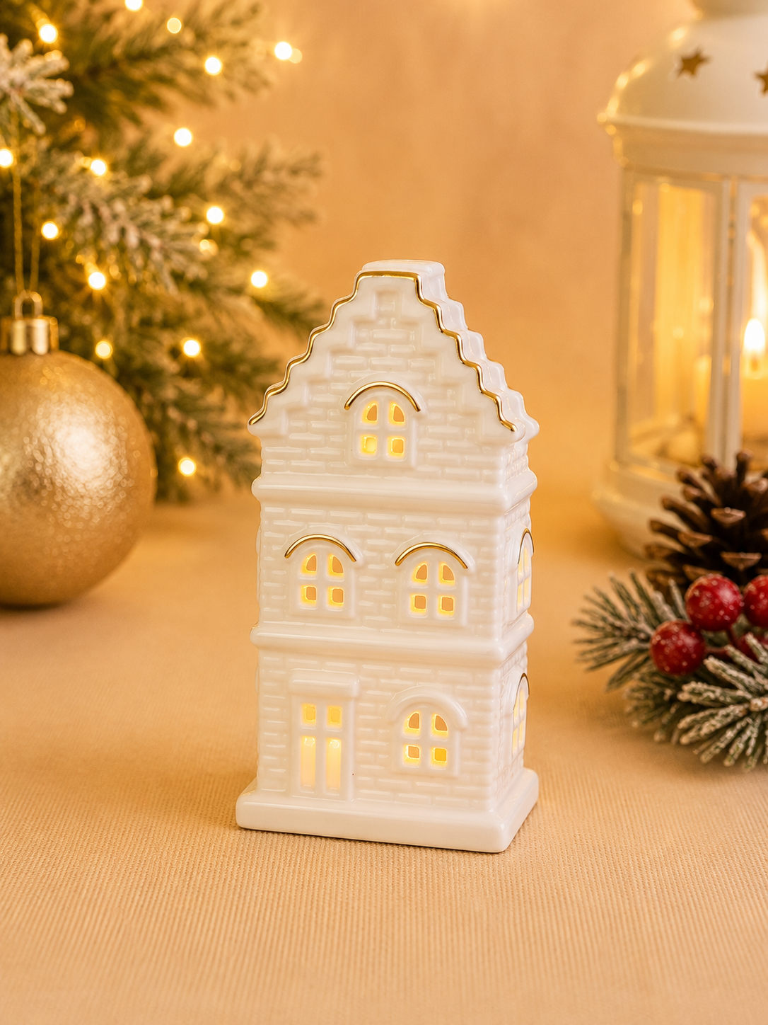 THD789 Glowing Ceramic Christmas House