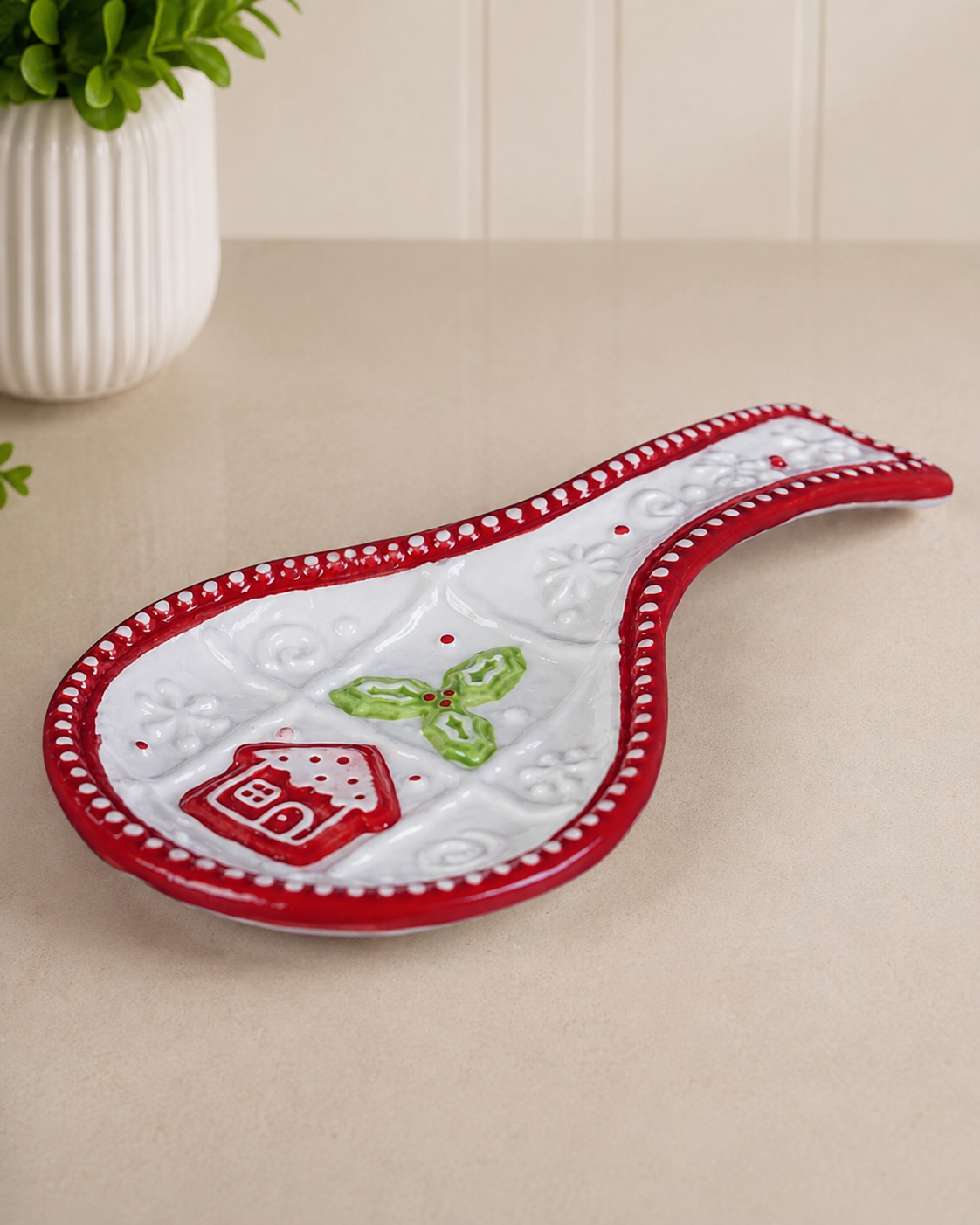 THD881 Christmas Spoon Rest & Sauce Dish