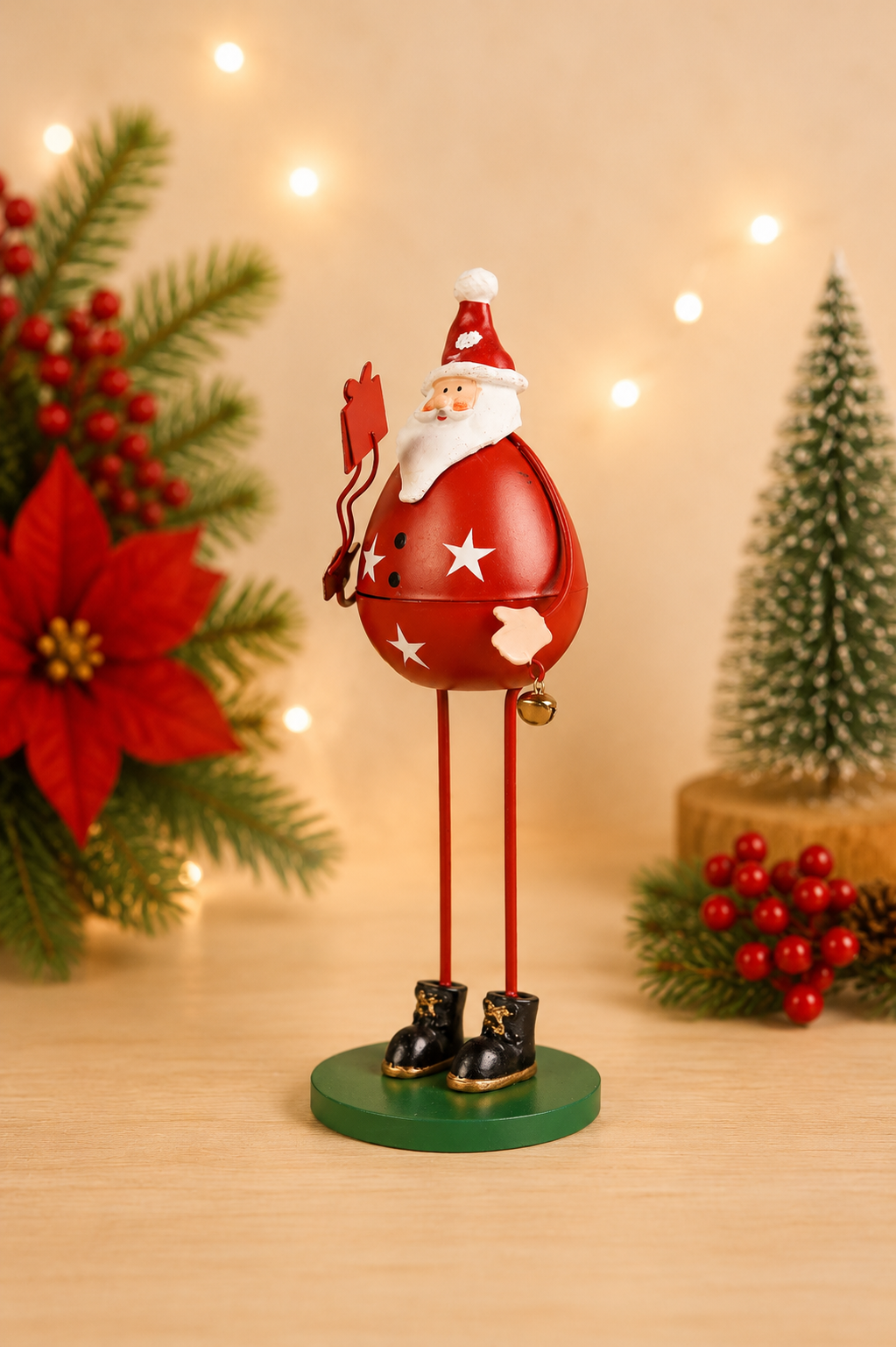 THD980 Whimsical Santa Christmas Tabletop Decoration – Metal
