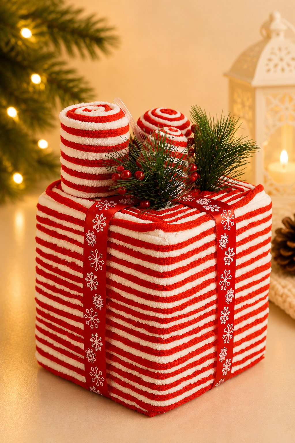 THD743 Cozy Candy Cane Gift Box
