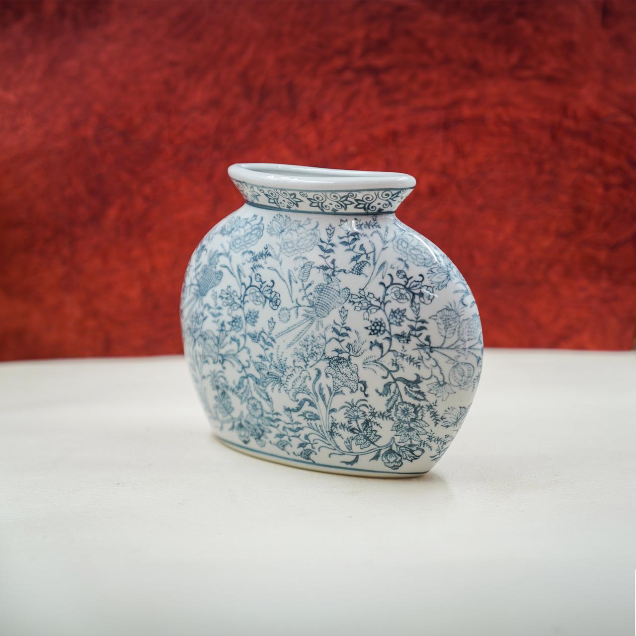 THD072 Blue Floral Ceramic Decorative Vase