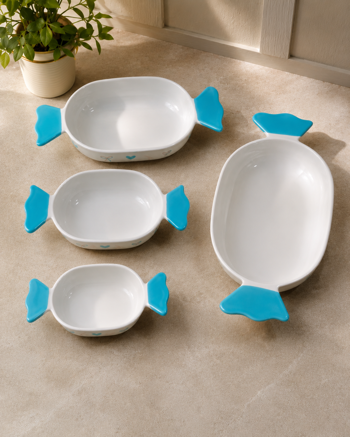 DD-144 Ceramic Baking Dish Set of 4 with Handles