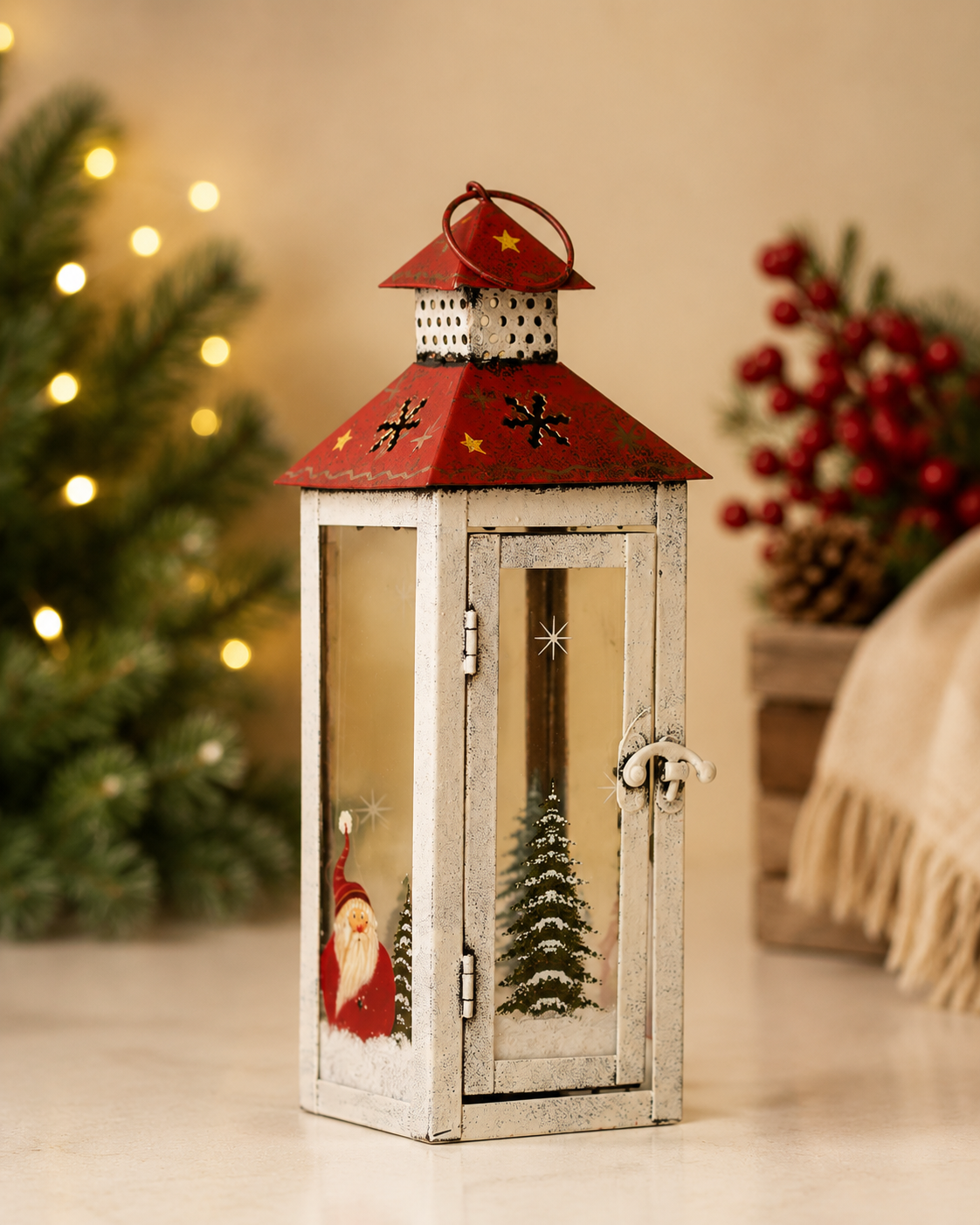 THD200 Christmas Metal Lantern Décor