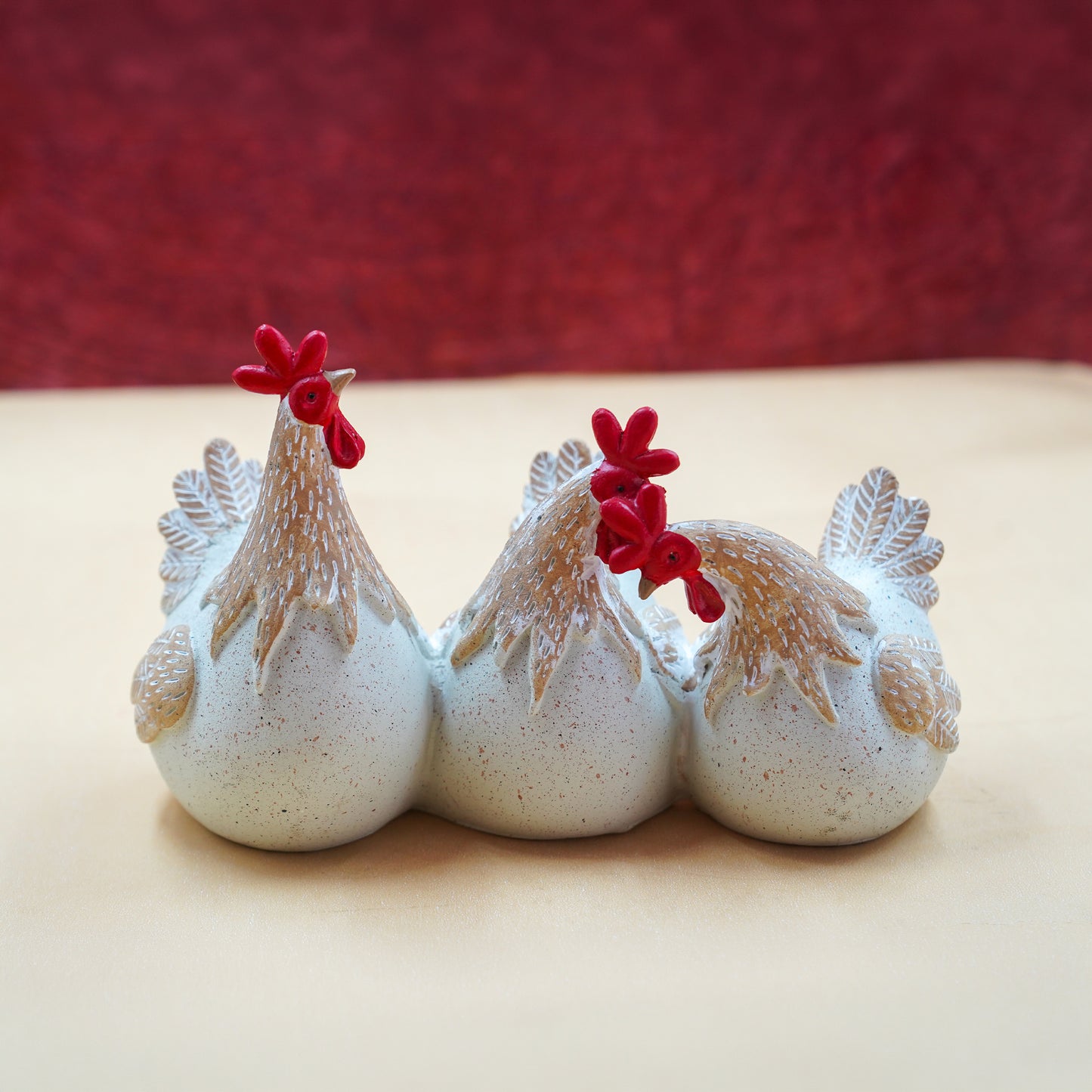 THD079 Resin Rooster Trio Decorative Figurine