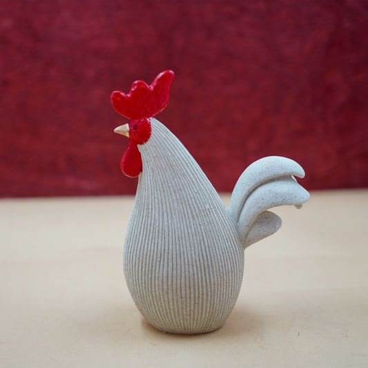 THD081 Textured Resin Rooster Decorative Figurine