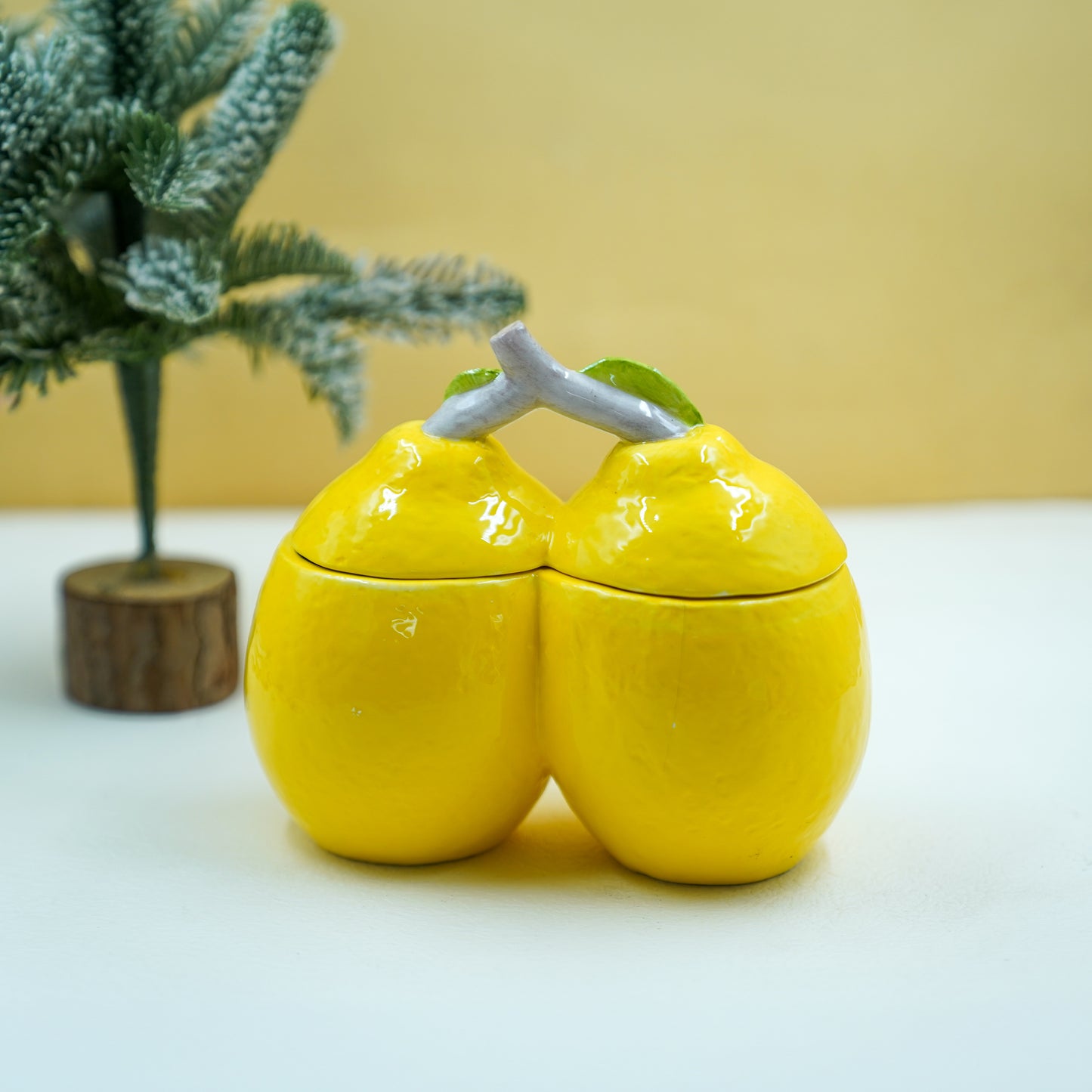 THD009 Lemon Ceramic Storage Jar with Lid – Connected Design