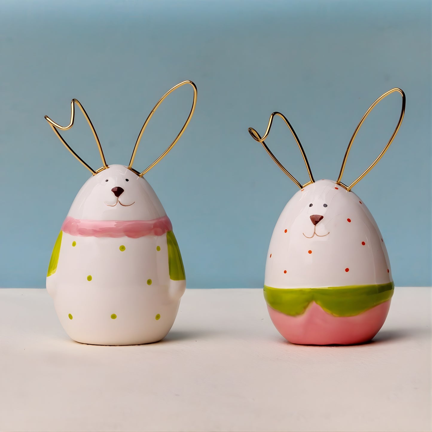 EASTER BUNNY CERAMIC DECORATIVE FIGURINE