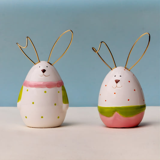 EASTER BUNNY CERAMIC DECORATIVE FIGURINE