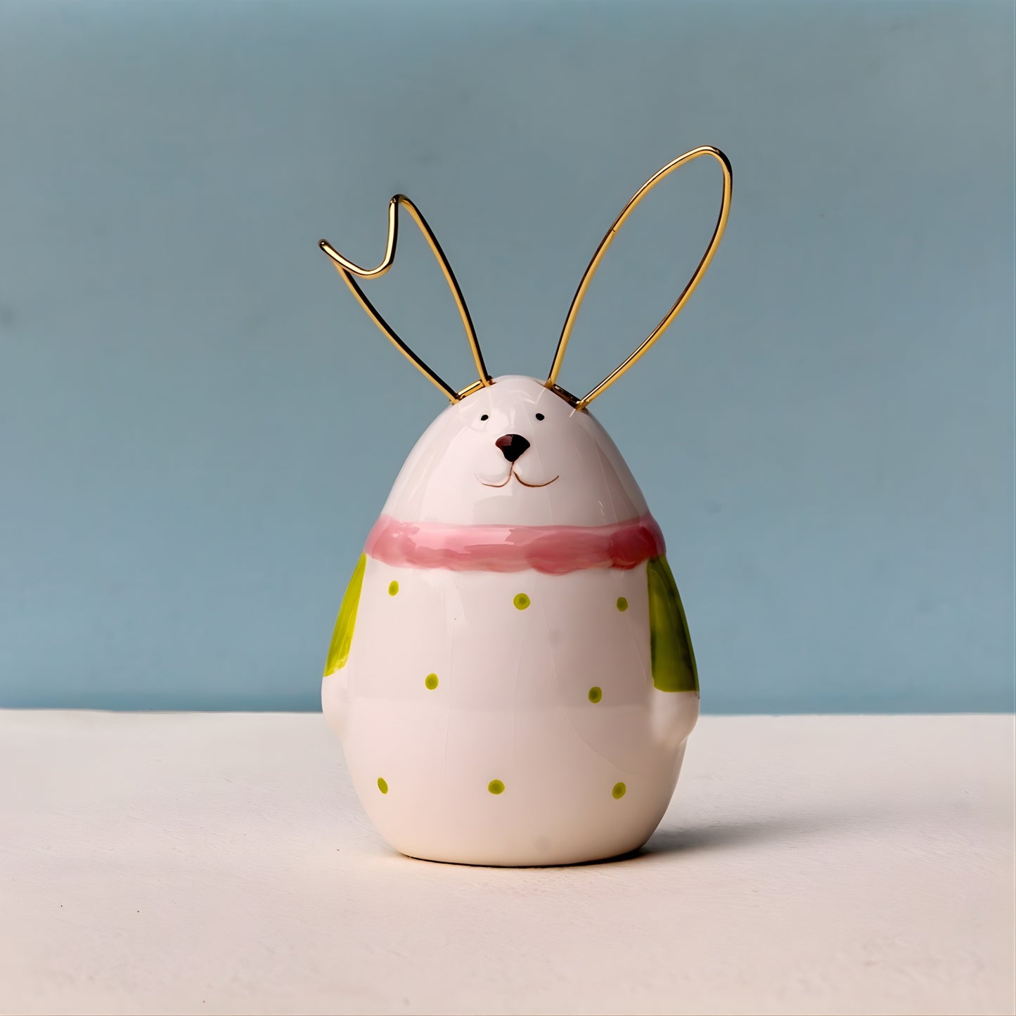 EASTER BUNNY CERAMIC DECORATIVE FIGURINE