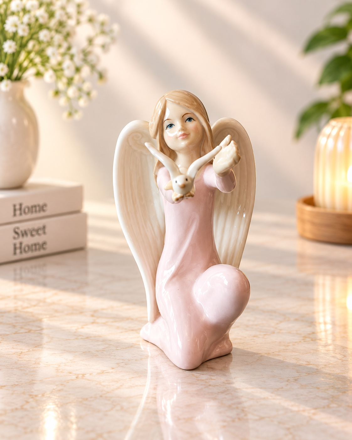 THD100 Angel with Dove Figurine