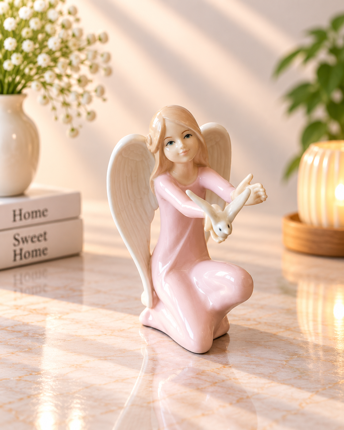 THD100 Angel with Dove Figurine