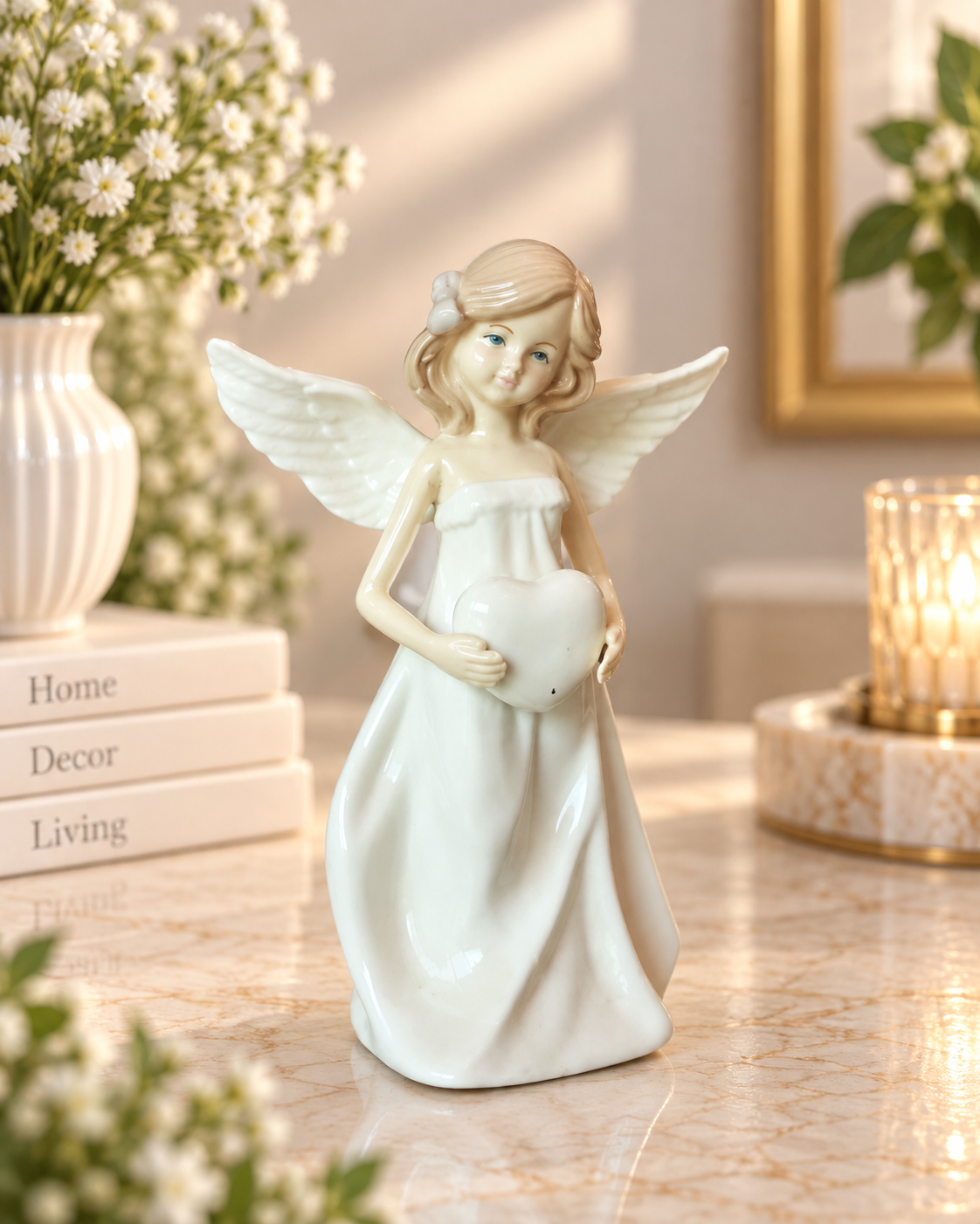 THD100 Angel Heart Figurine Ceramic