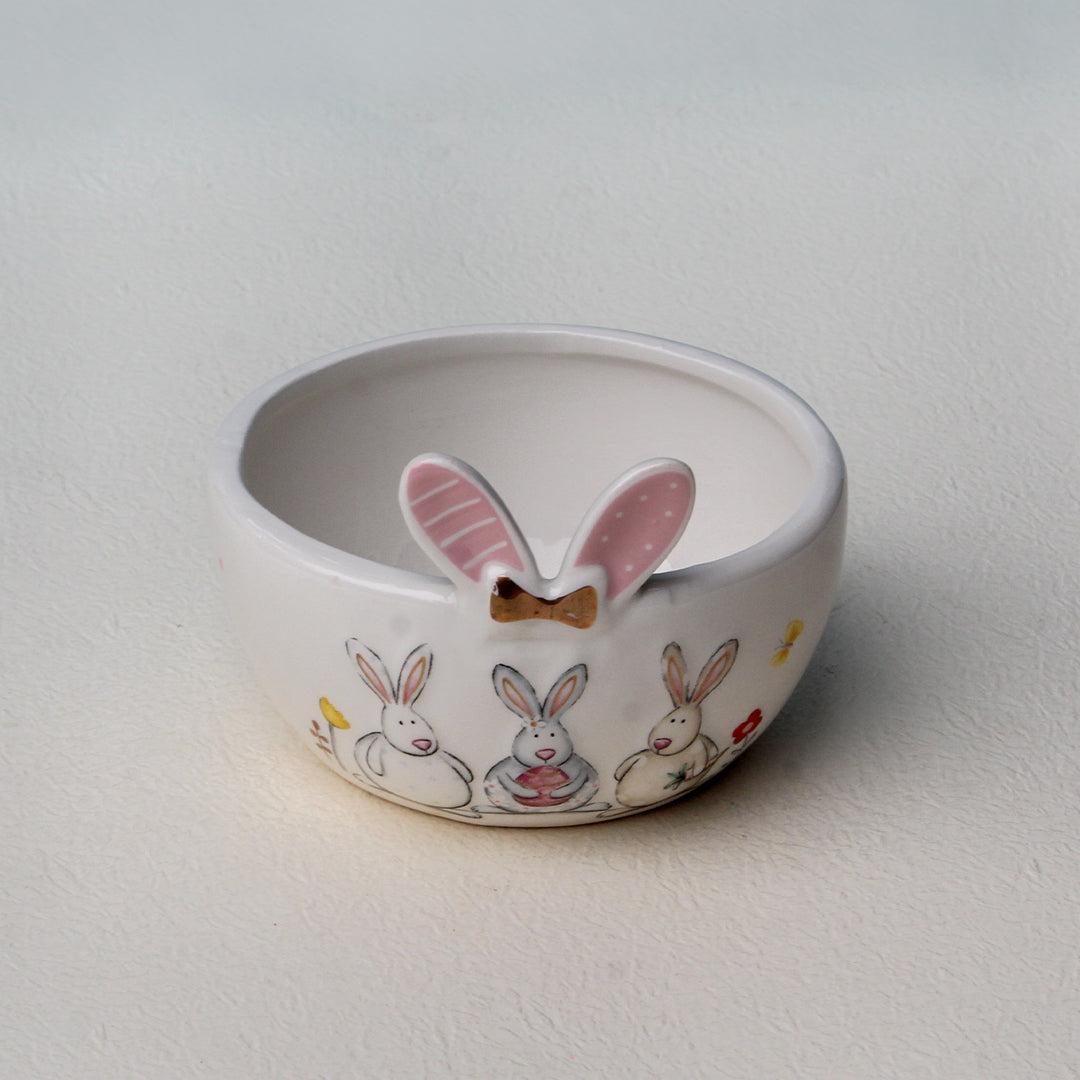 EASTER BUNNY CERAMIC SNACK BOWL