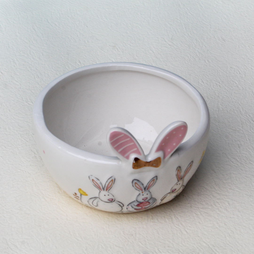 EASTER BUNNY CERAMIC SNACK BOWL