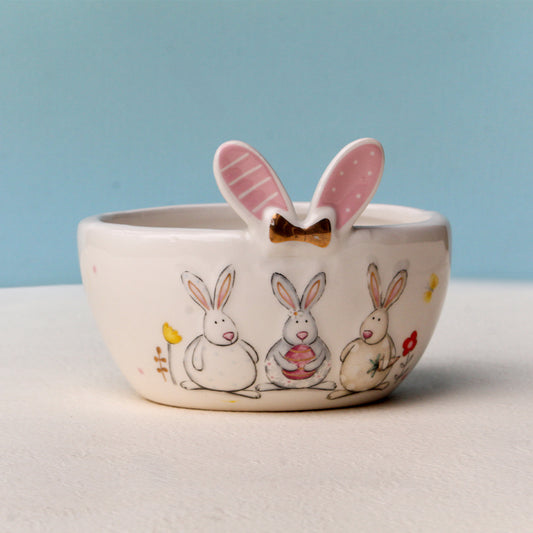 EASTER BUNNY CERAMIC SNACK BOWL