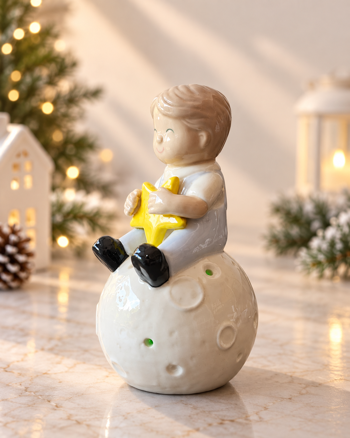 THD100 Boy on Moon Figurine