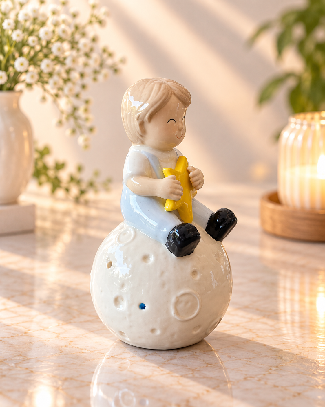 THD100 Boy on Moon Figurine