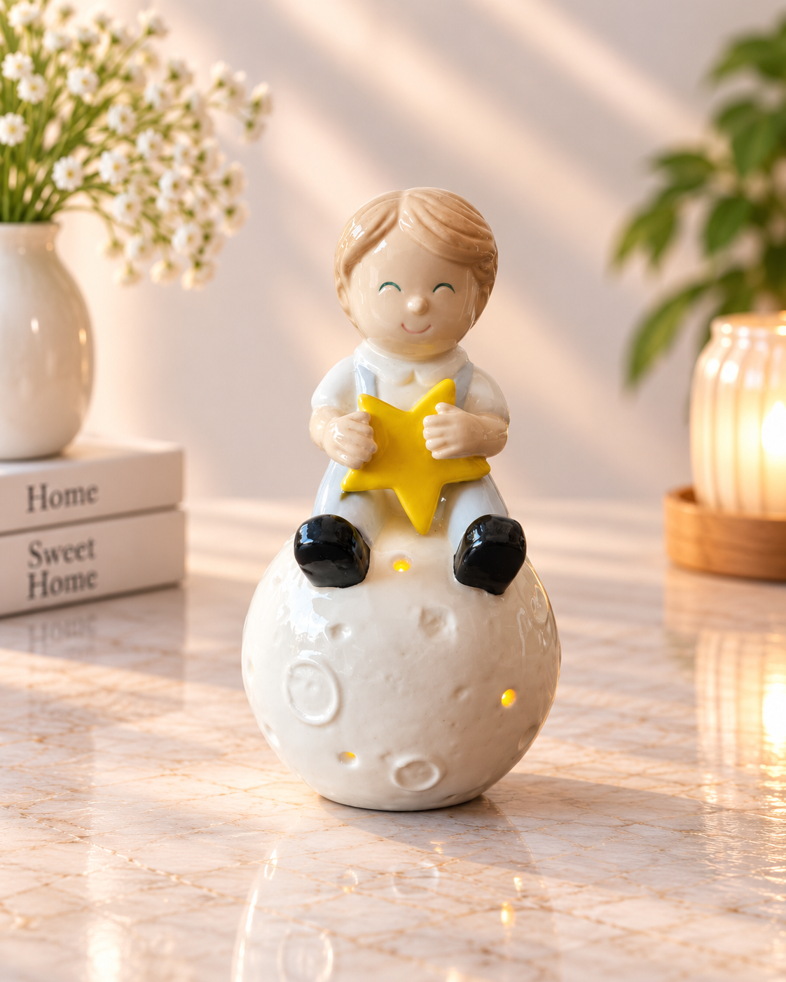 THD100 Boy on Moon Figurine